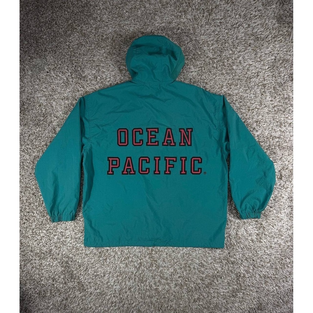 Vintage 90s Y2K Ocean Pacific Windbreaker Blue Jacket Men's Size XL